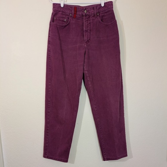 OTTO KERN Denim - Vintage 90s High Waist Raspberry Pink Mom Jeans Tapered Leg 32 Italy Otto Kern